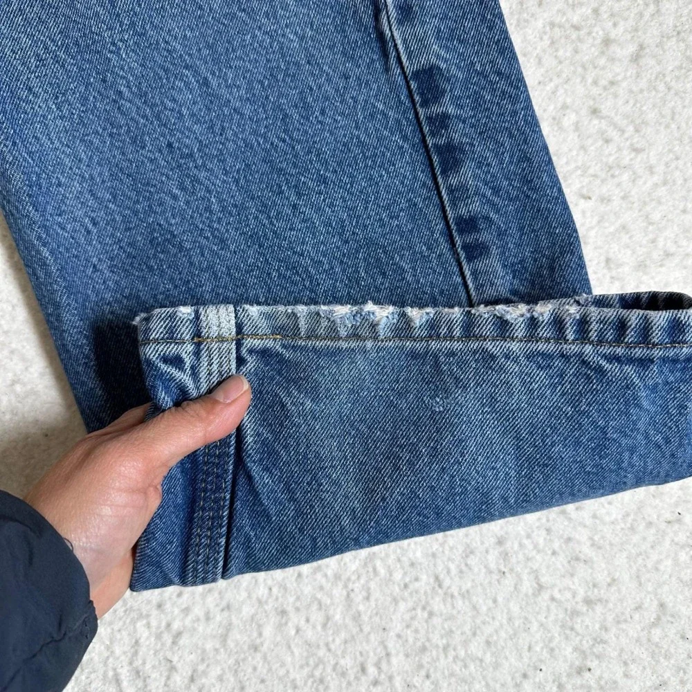 Carhartt B480 DVB Traditional Fit Mens Blue Denim Jeans Streetwear‎ 40x30 FLAWED